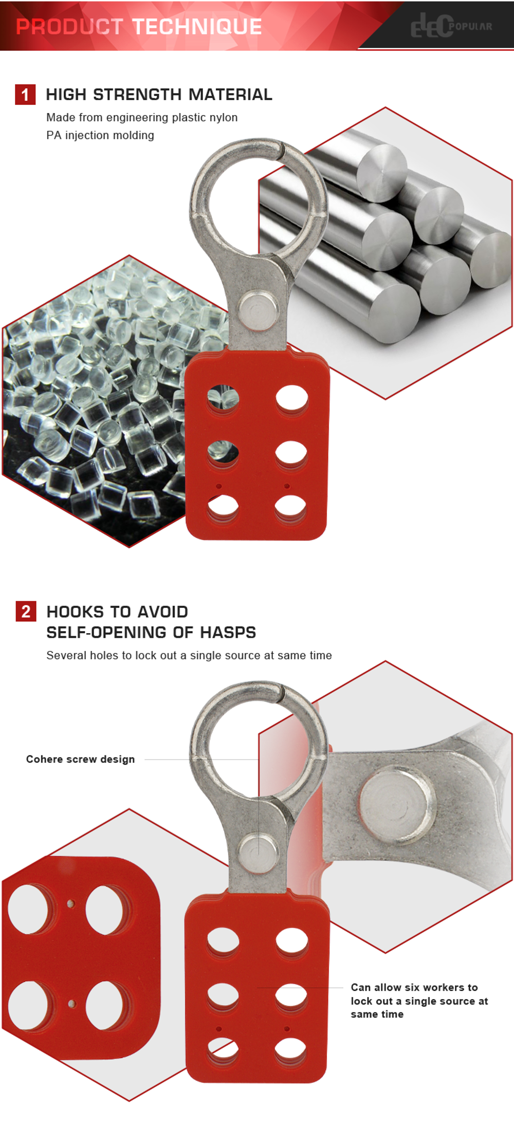 Cerrojo de aluminio modificado para requisitos particulares del bloqueo de la seguridad del grillete de la cerradura del diseño los 25MM con el gancho